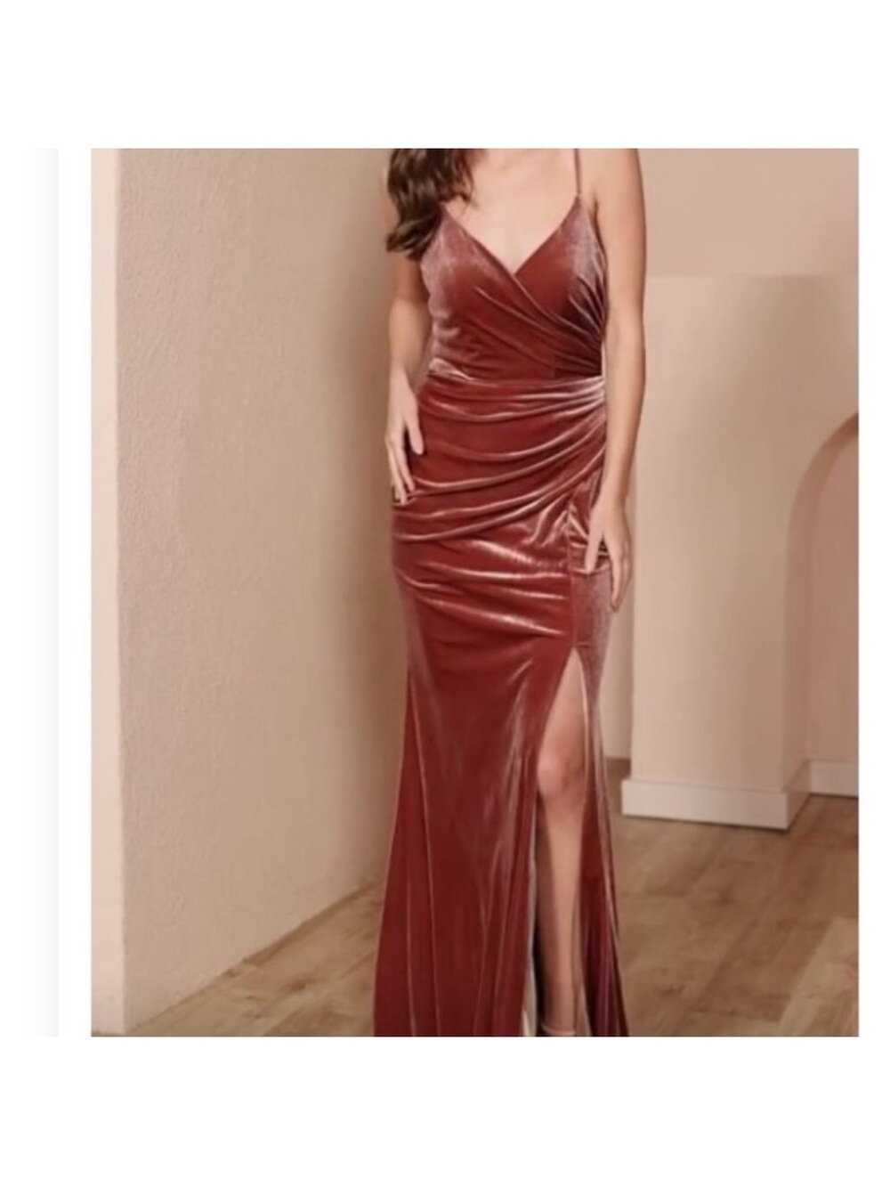 Reverly Rory Velvet Maxy Dress in Dusty Rose Size 10